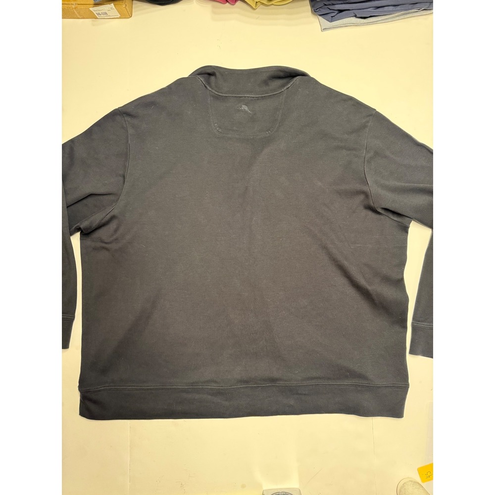 Tommy Bahama Mens 2XLB Black Quarter Zip Pullover Sweatshirt Mock Neck Knit - Picture 6 of 7